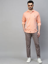 Genips Men's Grey Cotton Stretch Caribbean Slim Fit Self Design Trousers